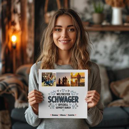 Fotoboard Poster Magnetisch Geschenk Fotocollage Schwager Weltbester Schwager Offiziell Geprüft Durch 2