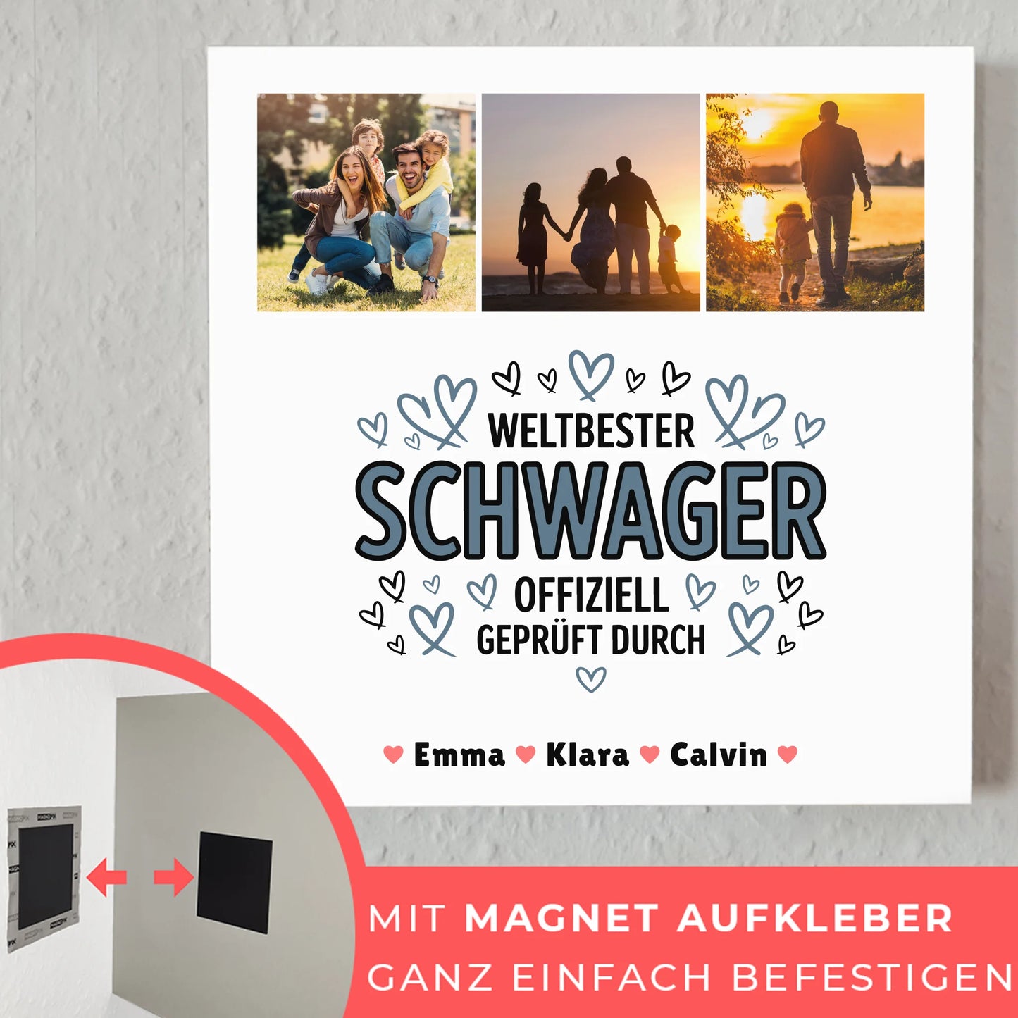 Fotoboard Poster Magnetisch Geschenk Fotocollage Schwager Weltbester Schwager Offiziell Geprüft Durch 10