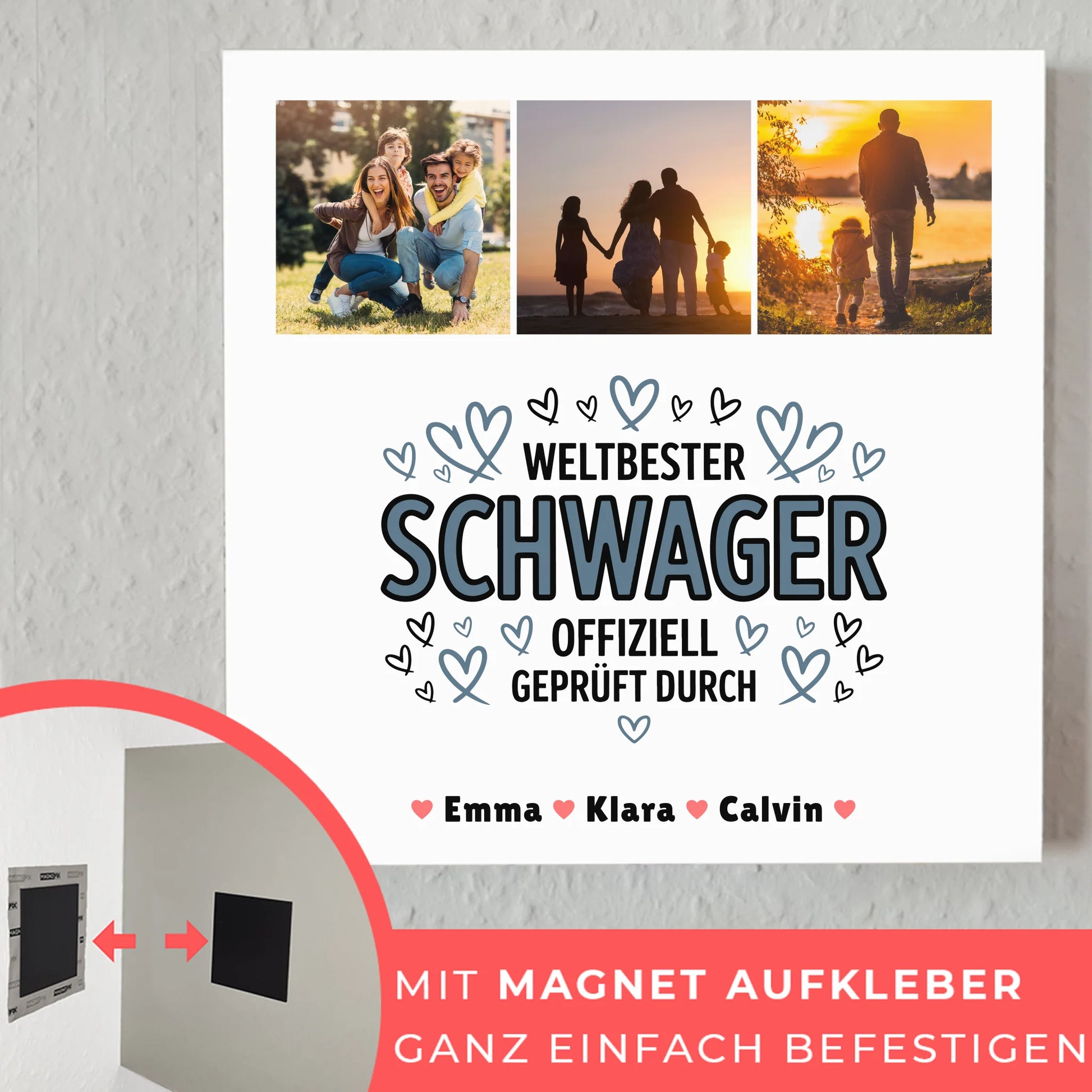 Fotoboard Poster Magnetisch Geschenk Fotocollage Schwager Weltbester Schwager Offiziell Geprüft Durch 10