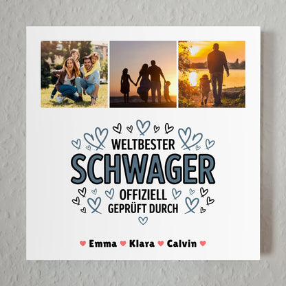 Fotoboard Poster Magnetisch Geschenk Fotocollage Schwager Weltbester Schwager Offiziell Geprüft Durch 7