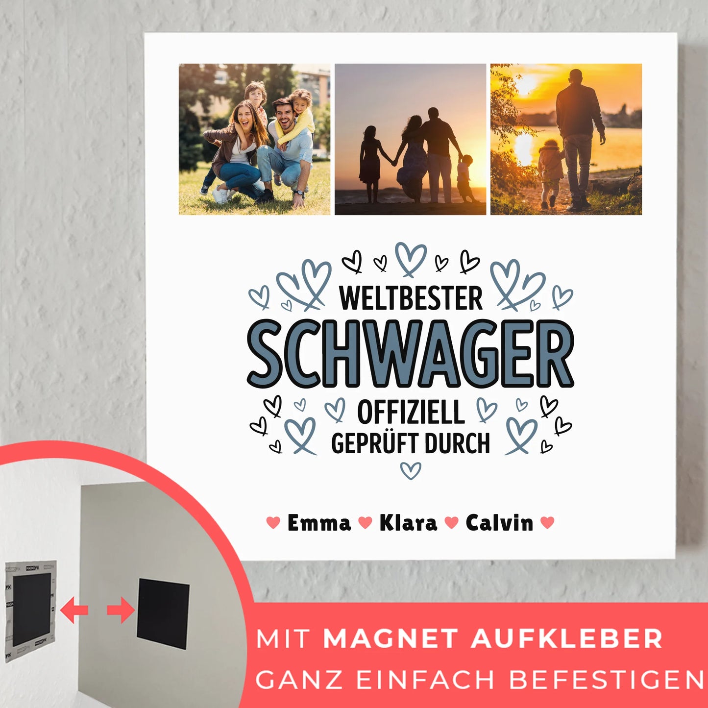Fotoboard Poster Magnetisch Geschenk Fotocollage Schwager Weltbester Schwager Offiziell Geprüft Durch
