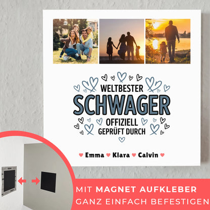 Fotoboard Poster Magnetisch Geschenk Fotocollage Schwager Weltbester Schwager Offiziell Geprüft Durch