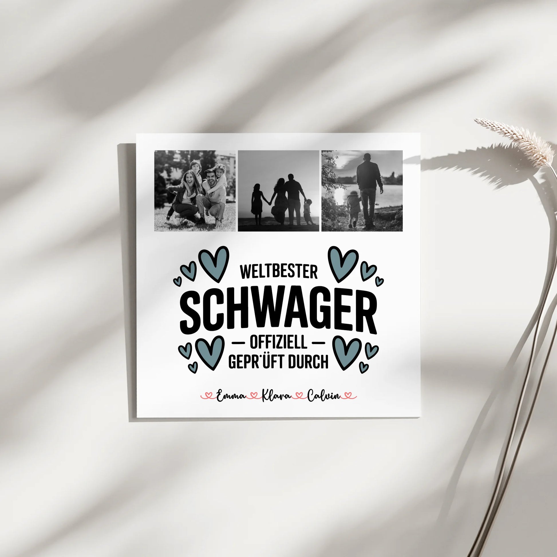 Personalisierte Fotoboard Magnet Wandbild Fotocollage Schwager Weltbester Schwager Offiziell Geprüft Durch 9