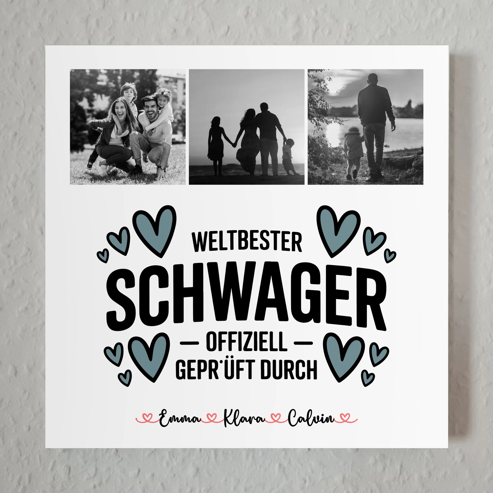 Personalisierte Fotoboard Magnet Wandbild Fotocollage Schwager Weltbester Schwager Offiziell Geprüft Durch 1