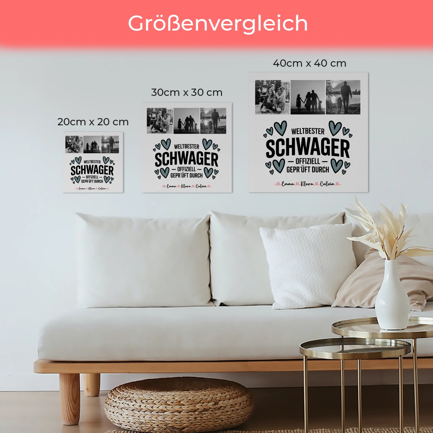Personalisierte Fotoboard Magnet Wandbild Fotocollage Schwager Weltbester Schwager Offiziell Geprüft Durch 6