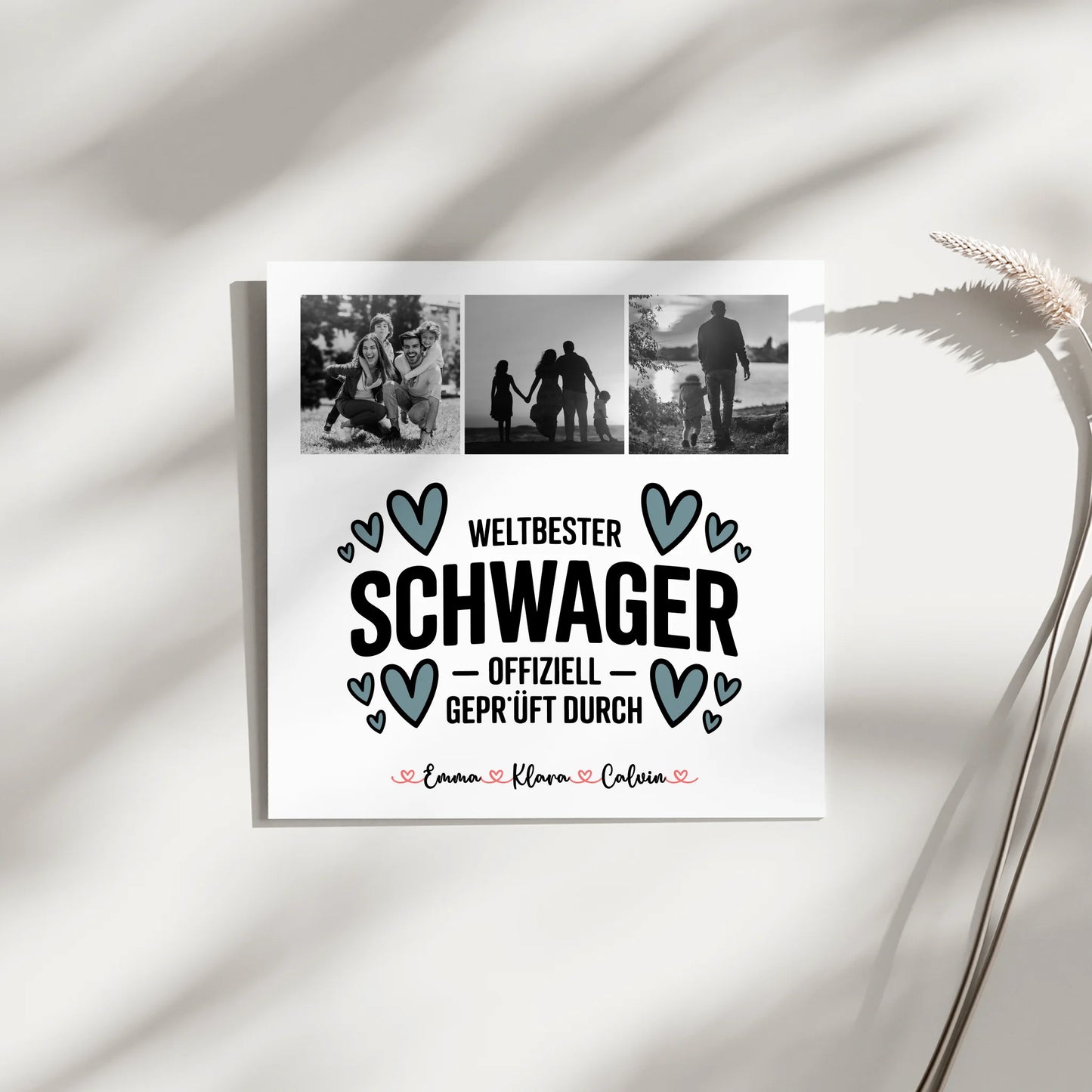 Personalisierte Fotoboard Magnet Wandbild Fotocollage Schwager Weltbester Schwager Offiziell Geprüft Durch