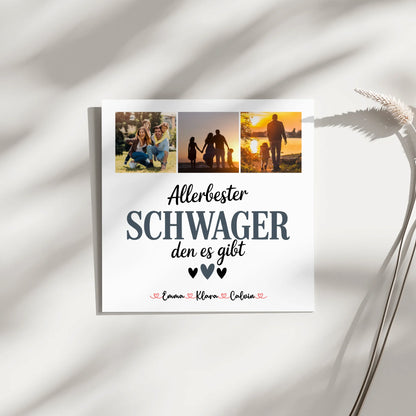 Personalisierte Fotoboard Magnet Wandbild Fotocollage für Schwager Allerbester Schwager Den Es Gibt 3