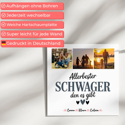 Personalisierte Fotoboard Magnet Wandbild Fotocollage für Schwager Allerbester Schwager Den Es Gibt