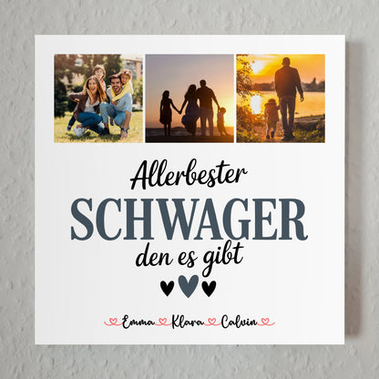 Personalisierte Fotoboard Magnet Wandbild Fotocollage für Schwager Allerbester Schwager Den Es Gibt 7