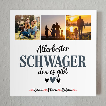Personalisierte Fotoboard Magnet Wandbild Fotocollage für Schwager Allerbester Schwager Den Es Gibt