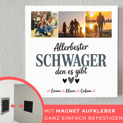 Personalisierte Fotoboard Magnet Wandbild Fotocollage für Schwager Allerbester Schwager Den Es Gibt 10