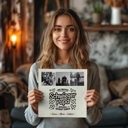 Fotoboard Magnet Poster für Schwiegerpapa Weltbester Schwiegerpapa Offiziell Geprüft Durch 2