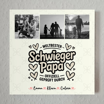 Fotoboard Magnet Poster für Schwiegerpapa Weltbester Schwiegerpapa Offiziell Geprüft Durch 1