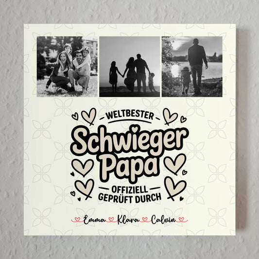 Fotoboard Magnet Poster für Schwiegerpapa Weltbester Schwiegerpapa Offiziell Geprüft Durch 1