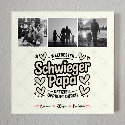 Fotoboard Magnet Poster für Schwiegerpapa Weltbester Schwiegerpapa Offiziell Geprüft Durch 7