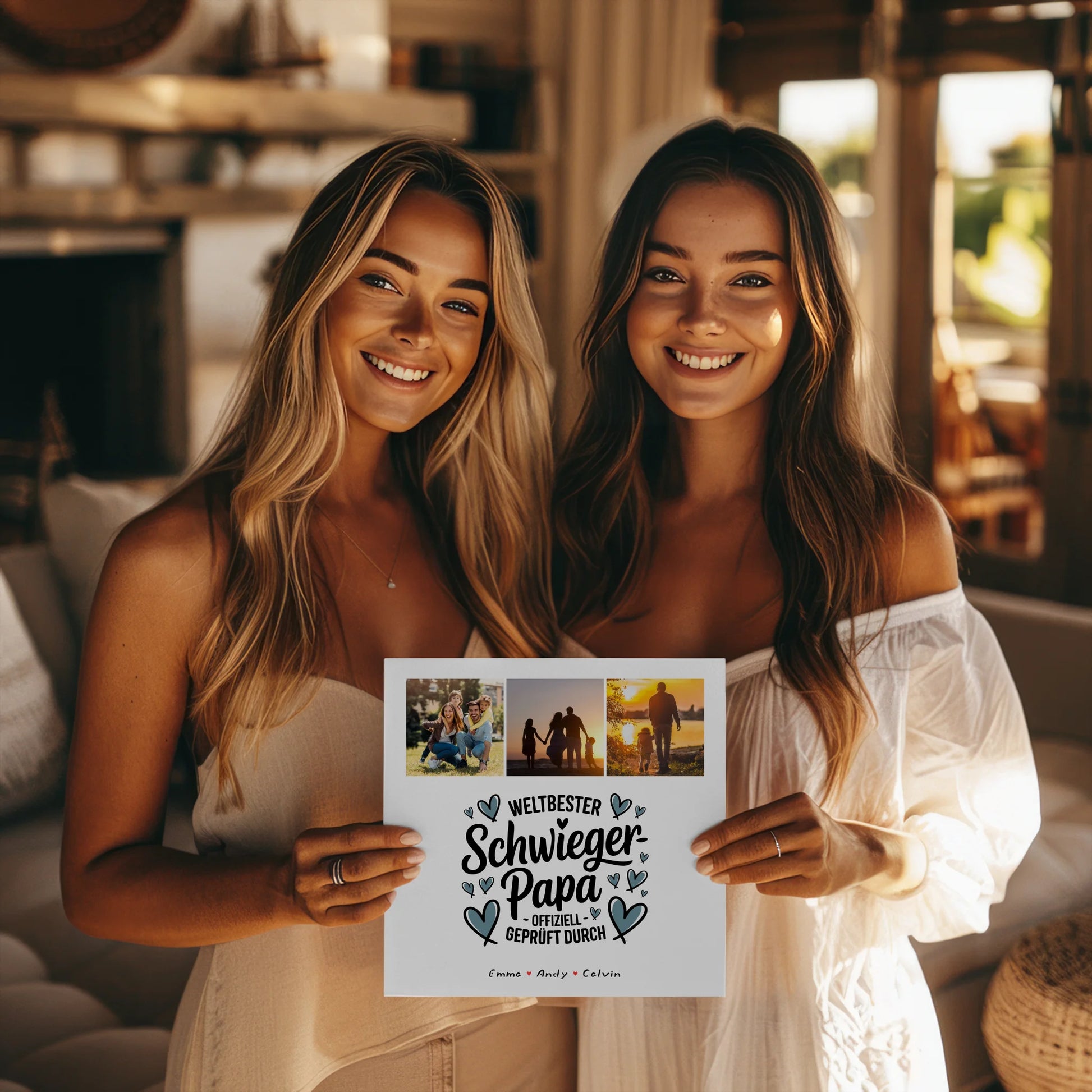 Fotoboard Magnet Poster Geschenk für Schwiegerpapa Weltbester Schwiegerpapa Offiziell Geprüft Durch 8