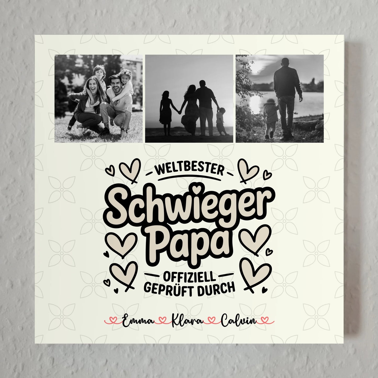 Fotoboard Magnet Poster für Schwiegerpapa Weltbester Schwiegerpapa Offiziell Geprüft Durch