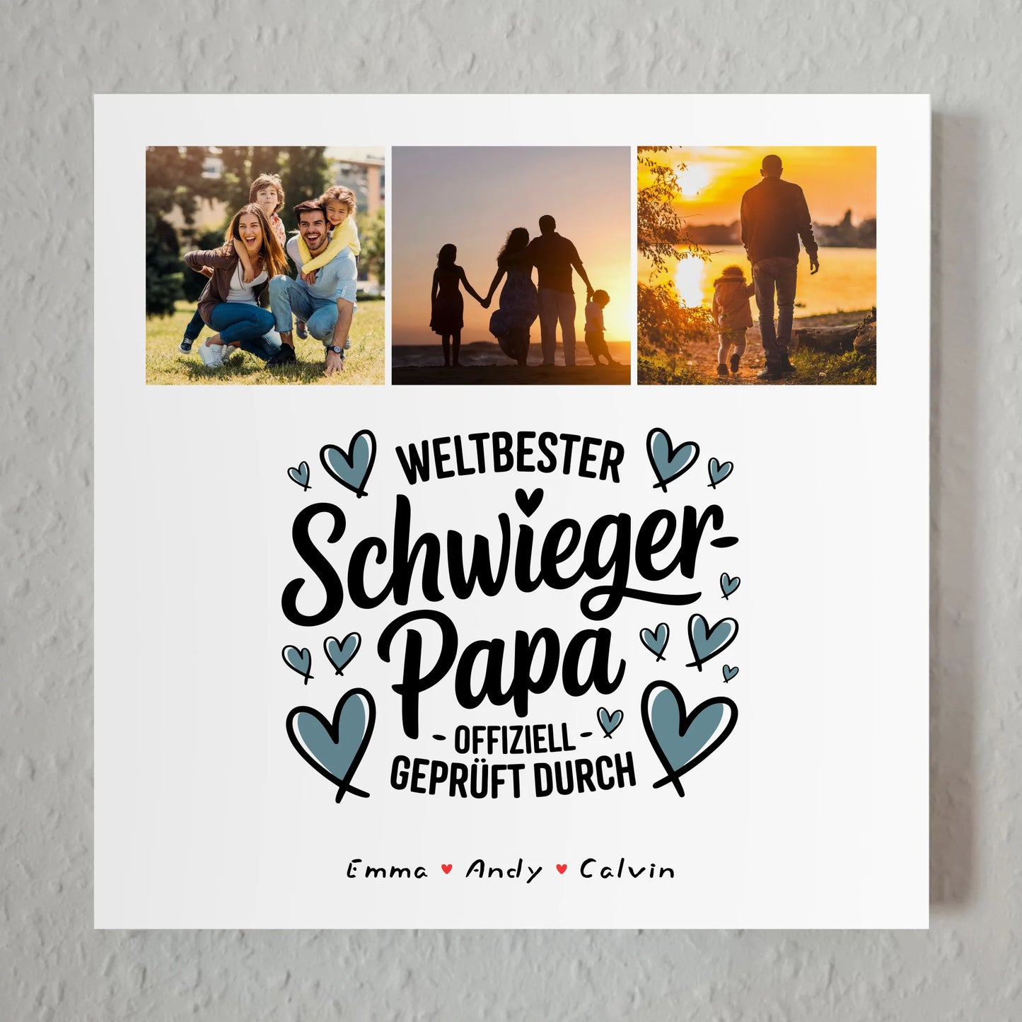 Fotoboard Magnet Poster Geschenk für Schwiegerpapa Weltbester Schwiegerpapa Offiziell Geprüft Durch 7