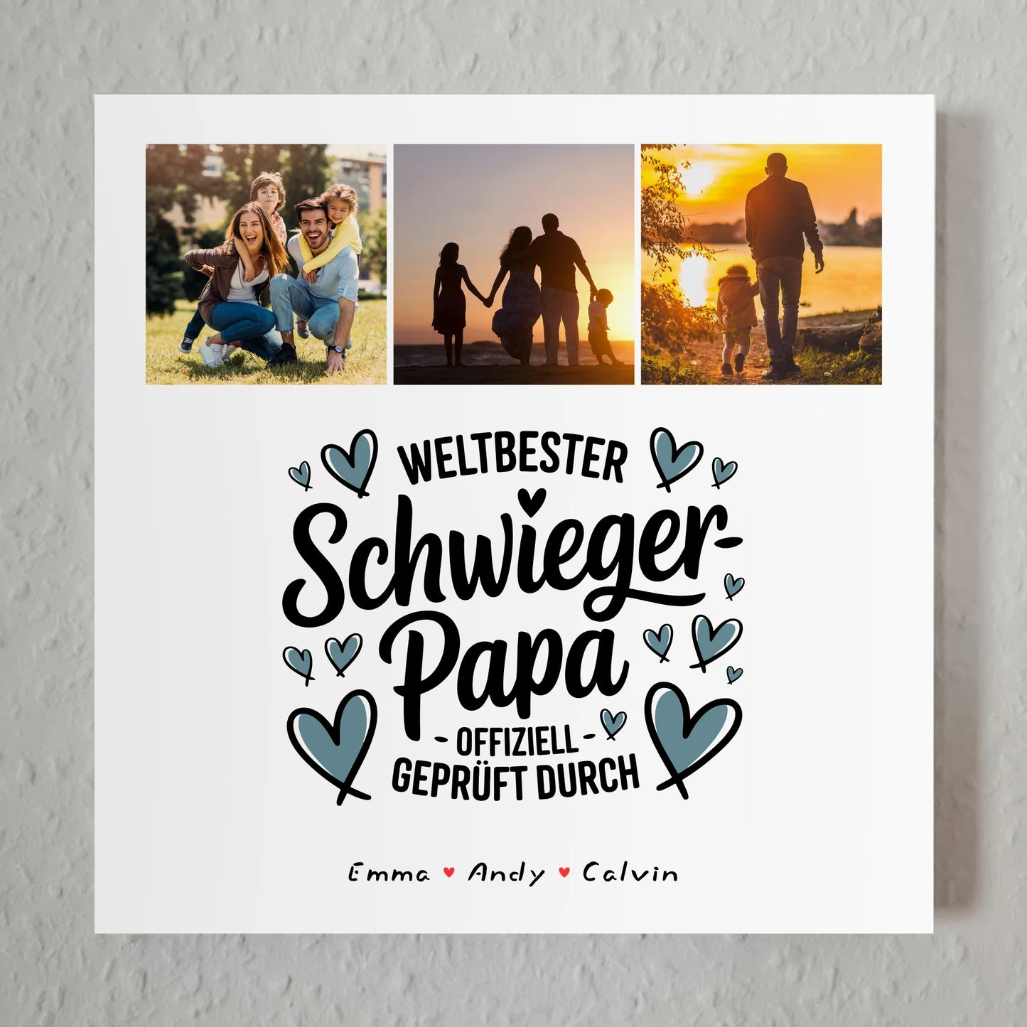 Fotoboard Magnet Poster Geschenk für Schwiegerpapa Weltbester Schwiegerpapa Offiziell Geprüft Durch 1