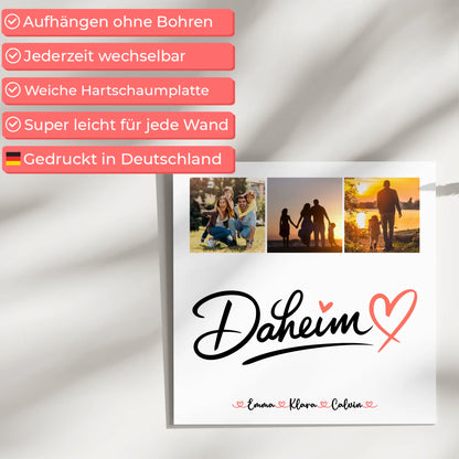 Wandbild Familie Personalisiert Fotocollage für Familie Daheim 5