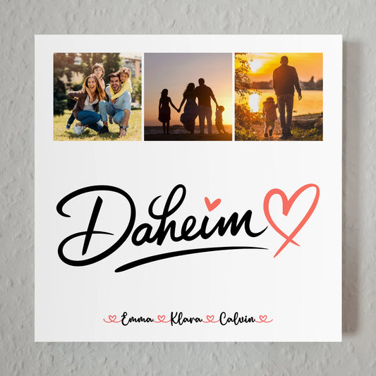 Wandbild Familie Personalisiert Fotocollage für Familie Daheim 1