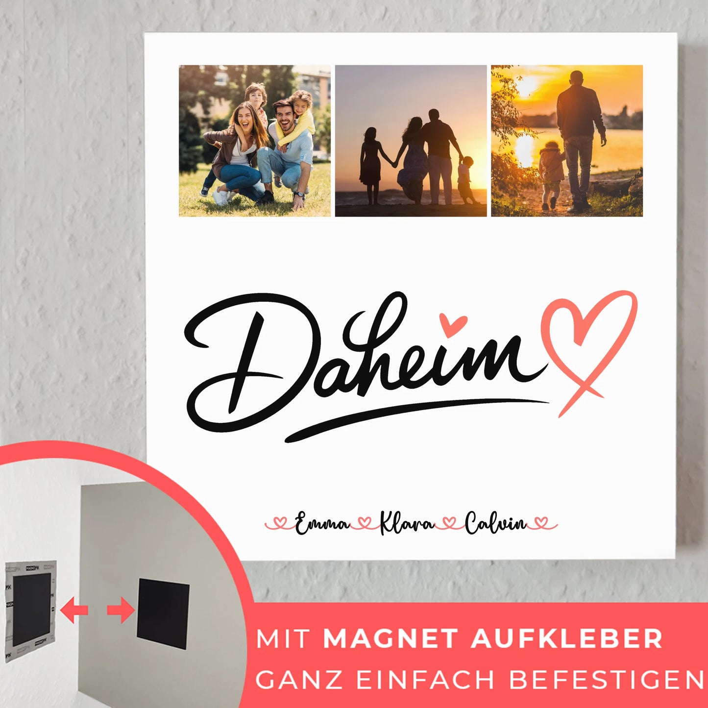 Wandbild Familie Personalisiert Fotocollage für Familie Daheim 10