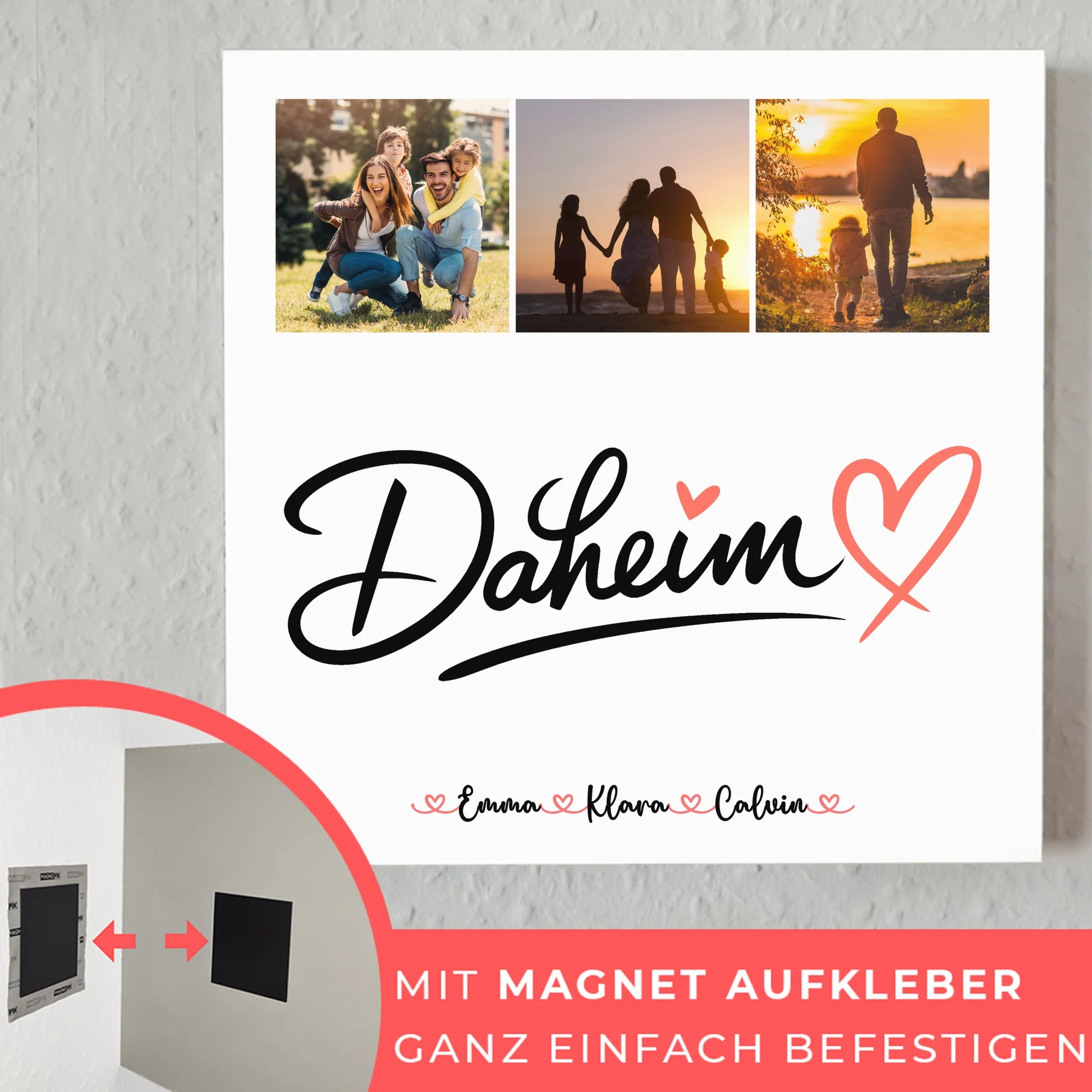 Wandbild Familie Personalisiert Fotocollage für Familie Daheim 4
