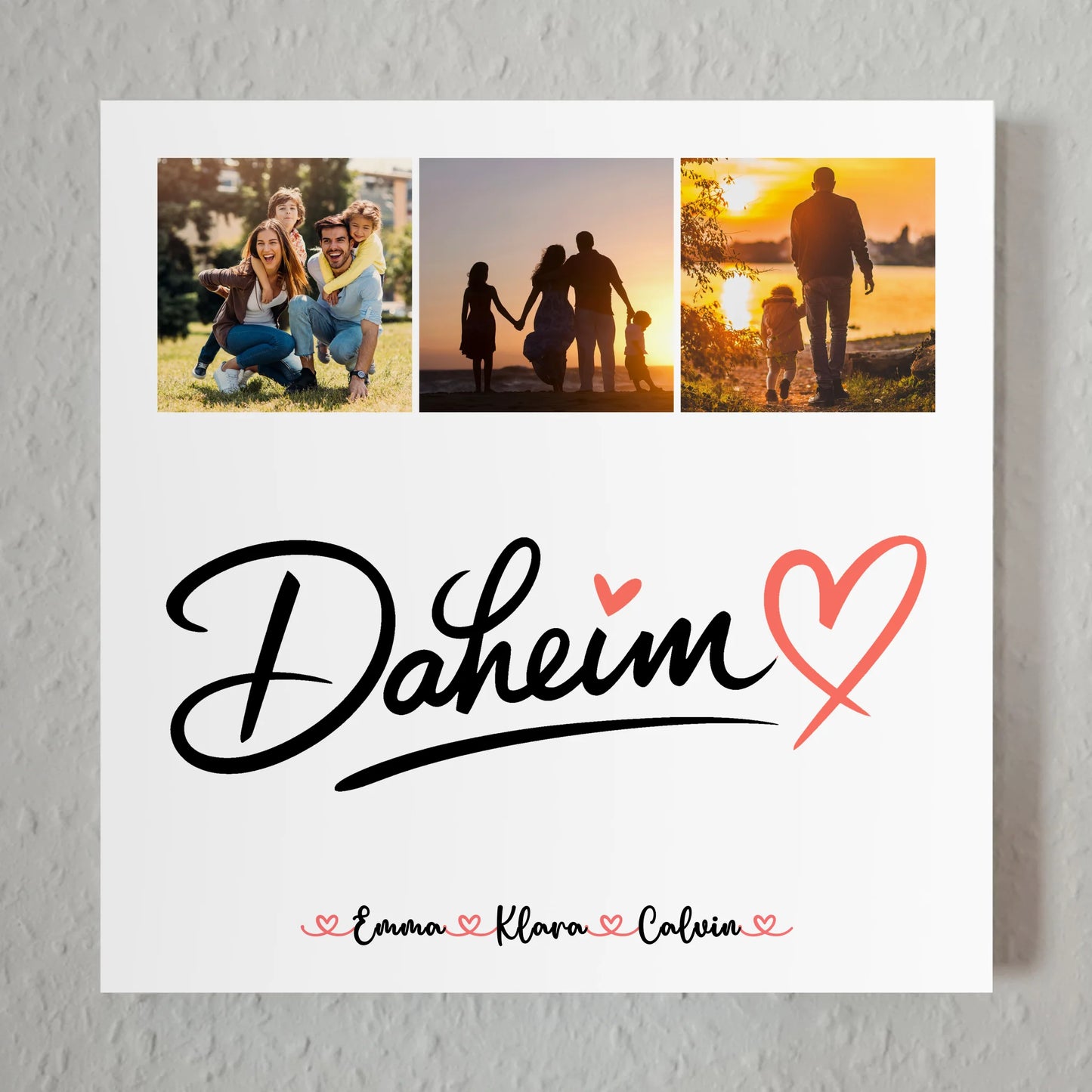 Wandbild Familie Personalisiert Fotocollage für Familie Daheim