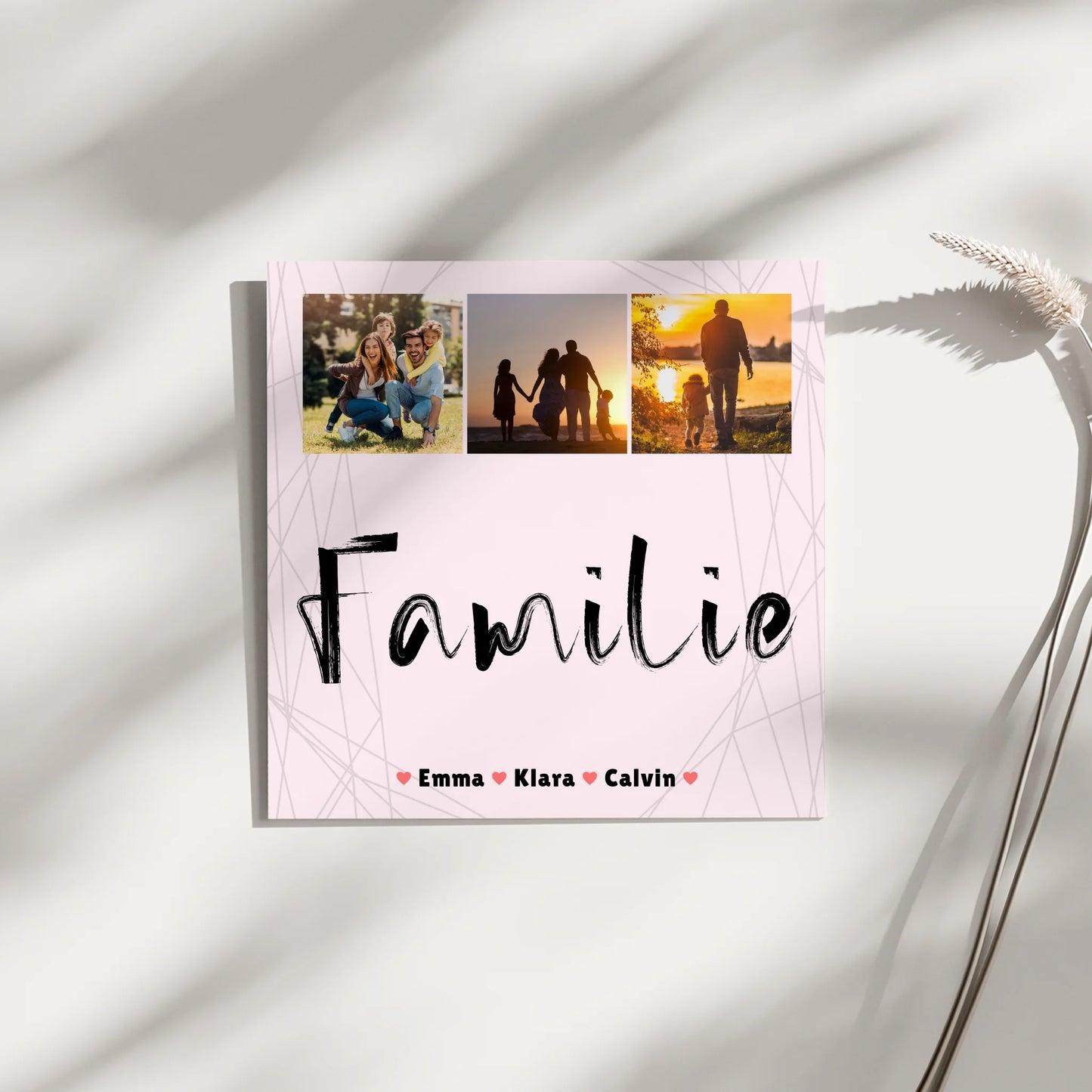 Familienbild Personalisiert Fotoboard Geschenk Fotocollage Familie als individuelles Wandbild 3