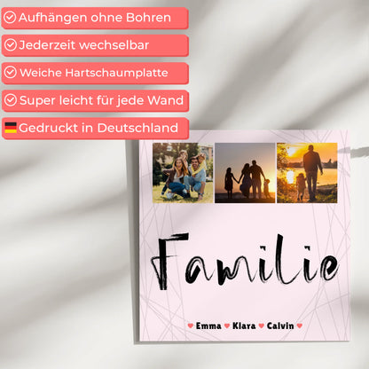 Familienbild Personalisiert Fotoboard Geschenk Fotocollage Familie als individuelles Wandbild 5