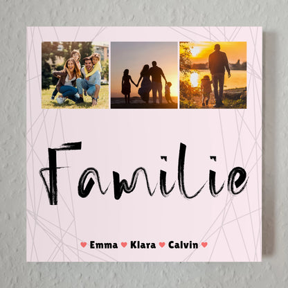 Familienbild Personalisiert Fotoboard Geschenk Fotocollage Familie als individuelles Wandbild