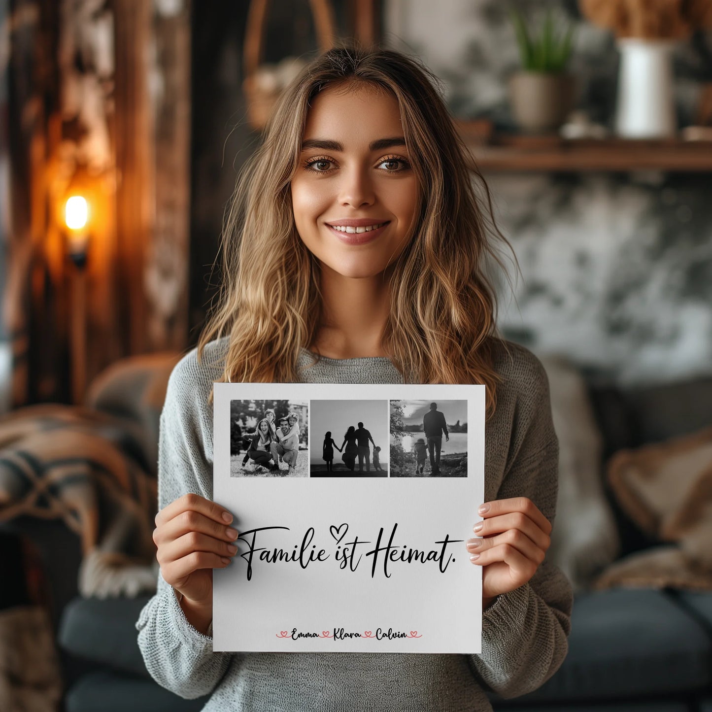 Familienbild Personalisiert Fotocollage Familie Familie Ist Heimat Geschenk Poster Leinwand Tasse 2