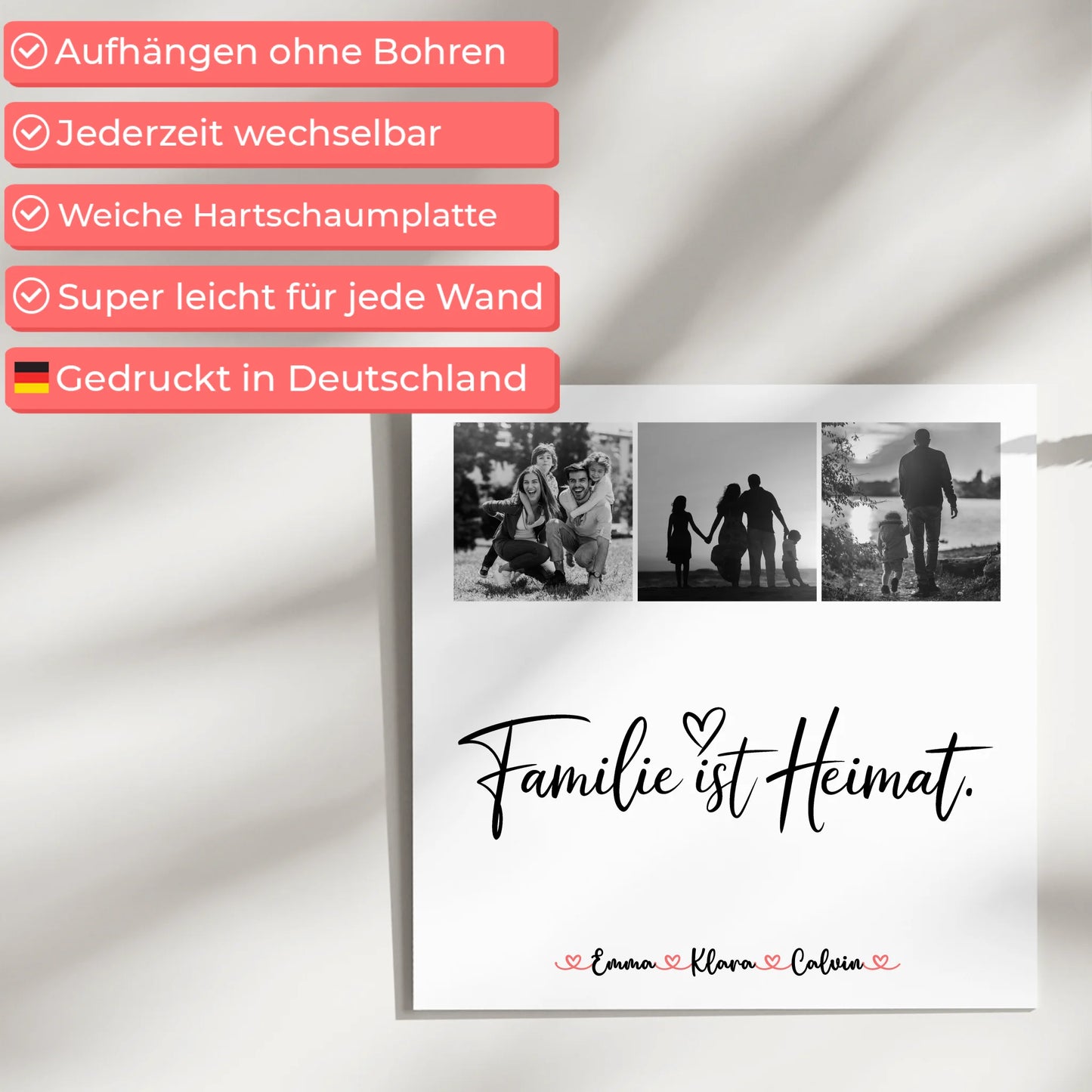 Familienbild Personalisiert Fotocollage Familie Familie Ist Heimat Geschenk Poster Leinwand Tasse