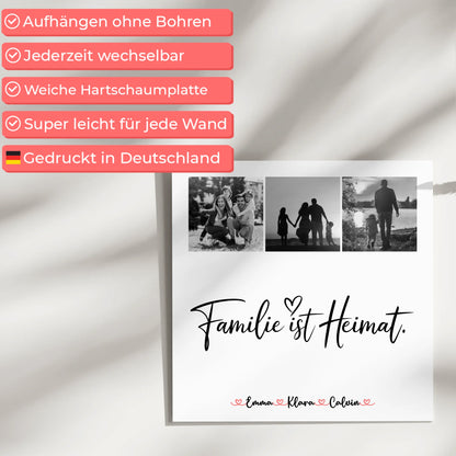 Familienbild Personalisiert Fotocollage Familie Familie Ist Heimat Geschenk Poster Leinwand Tasse