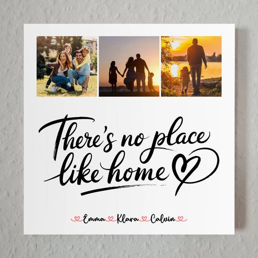 Wandbild Familie Personalisiert Fotocollage für Familie No Place Like Home Geschenkidee 1