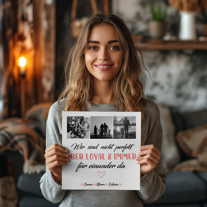 Wandbild Familie Personalisiert Familie Fotocollage Nicht Perfekt Aber Loyal Geschenkidee 2