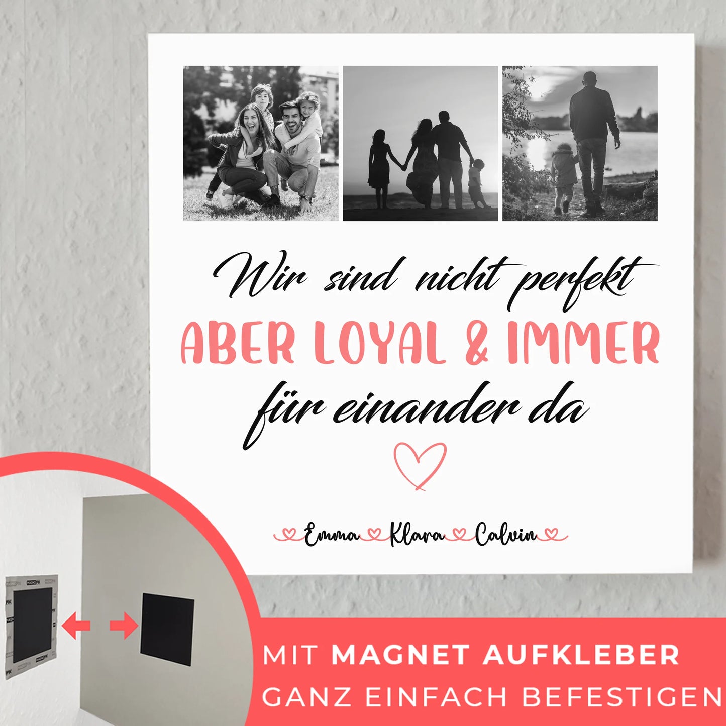 Wandbild Familie Personalisiert Familie Fotocollage Nicht Perfekt Aber Loyal Geschenkidee 4