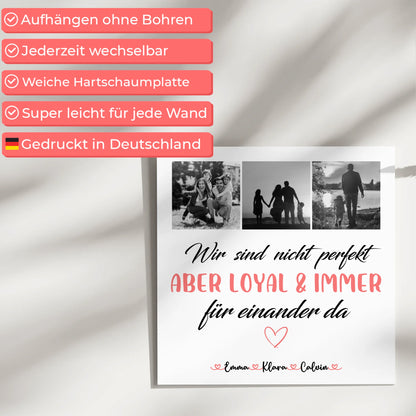 Wandbild Familie Personalisiert Familie Fotocollage Nicht Perfekt Aber Loyal Geschenkidee