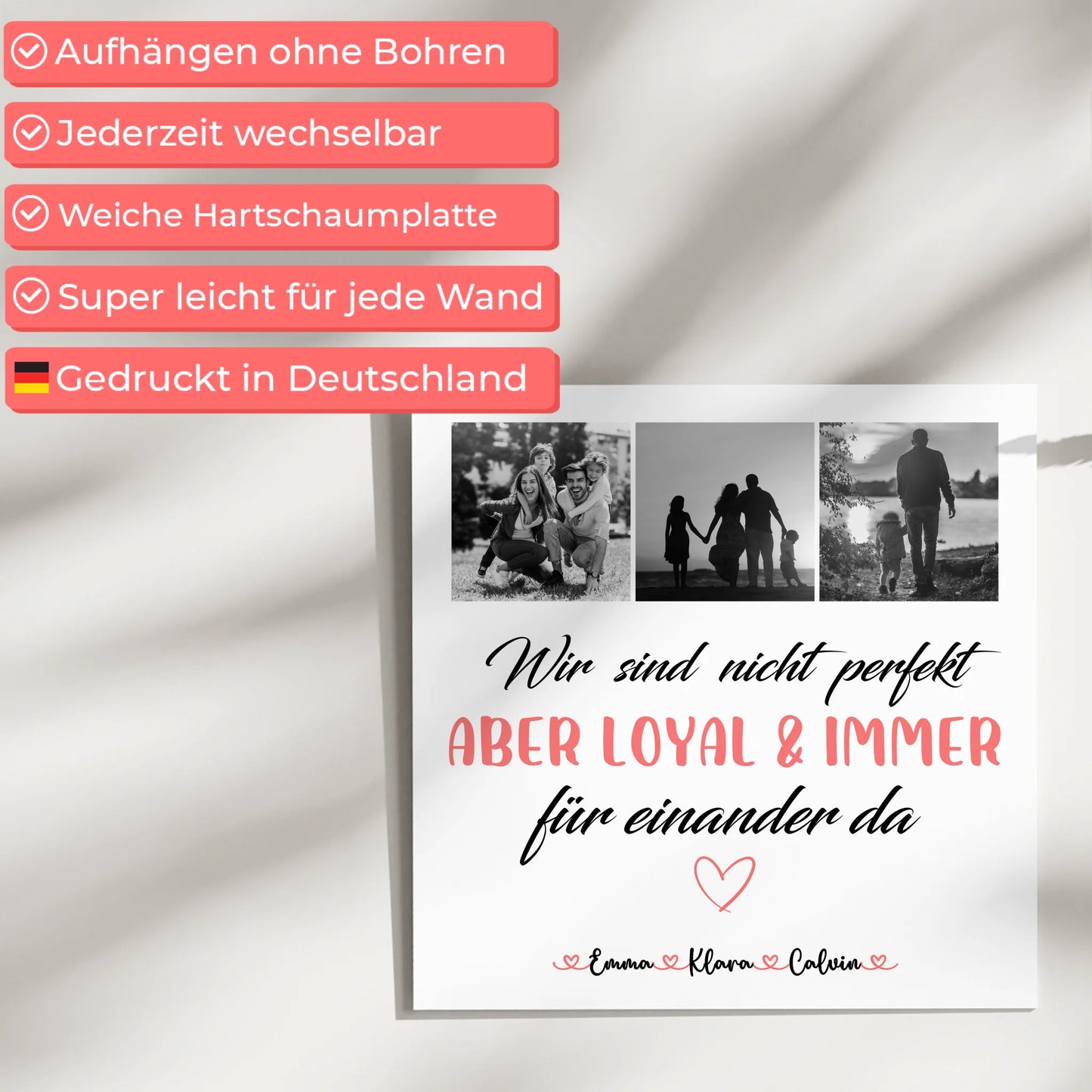 Wandbild Familie Personalisiert Familie Fotocollage Nicht Perfekt Aber Loyal Geschenkidee 5