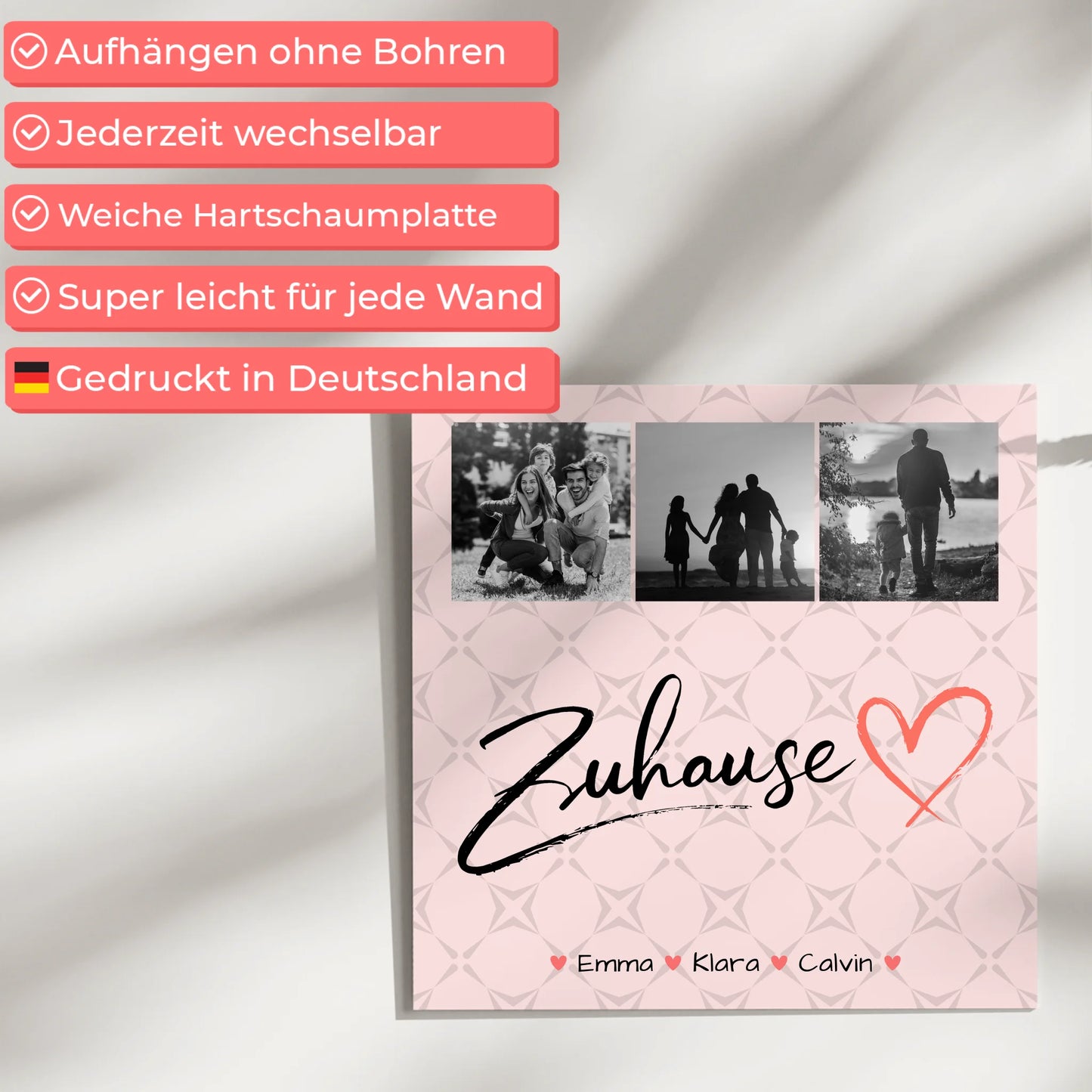 Familienbild Personalisiert Fotocollage Familie als Geschenk für Zuhause 5