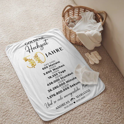 Personalisierte Decke Geschenke für 50 Hochzeitstag zur Goldenen Hochzeit Momente