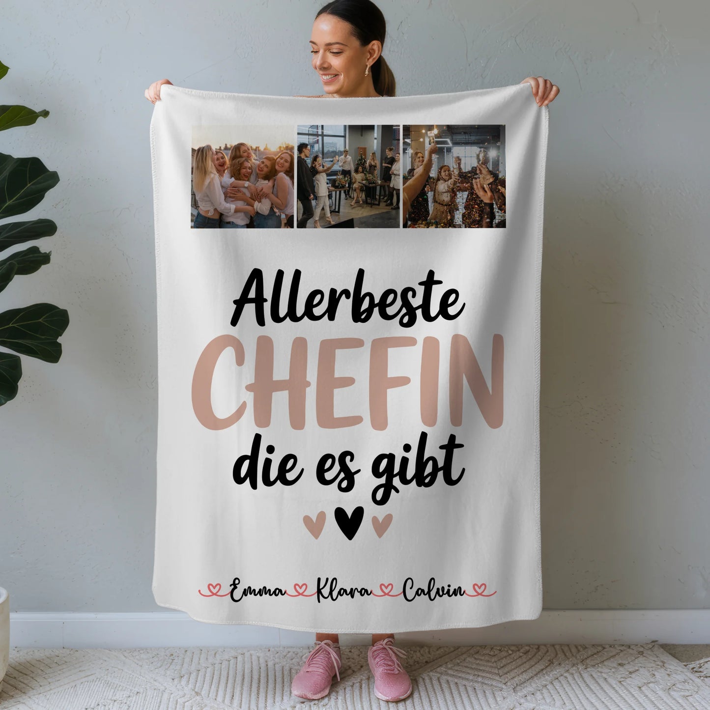 Personalisierte Namensdecke mit Fotocollage Chefin Allerbeste Chefin Die Es Gibt 1