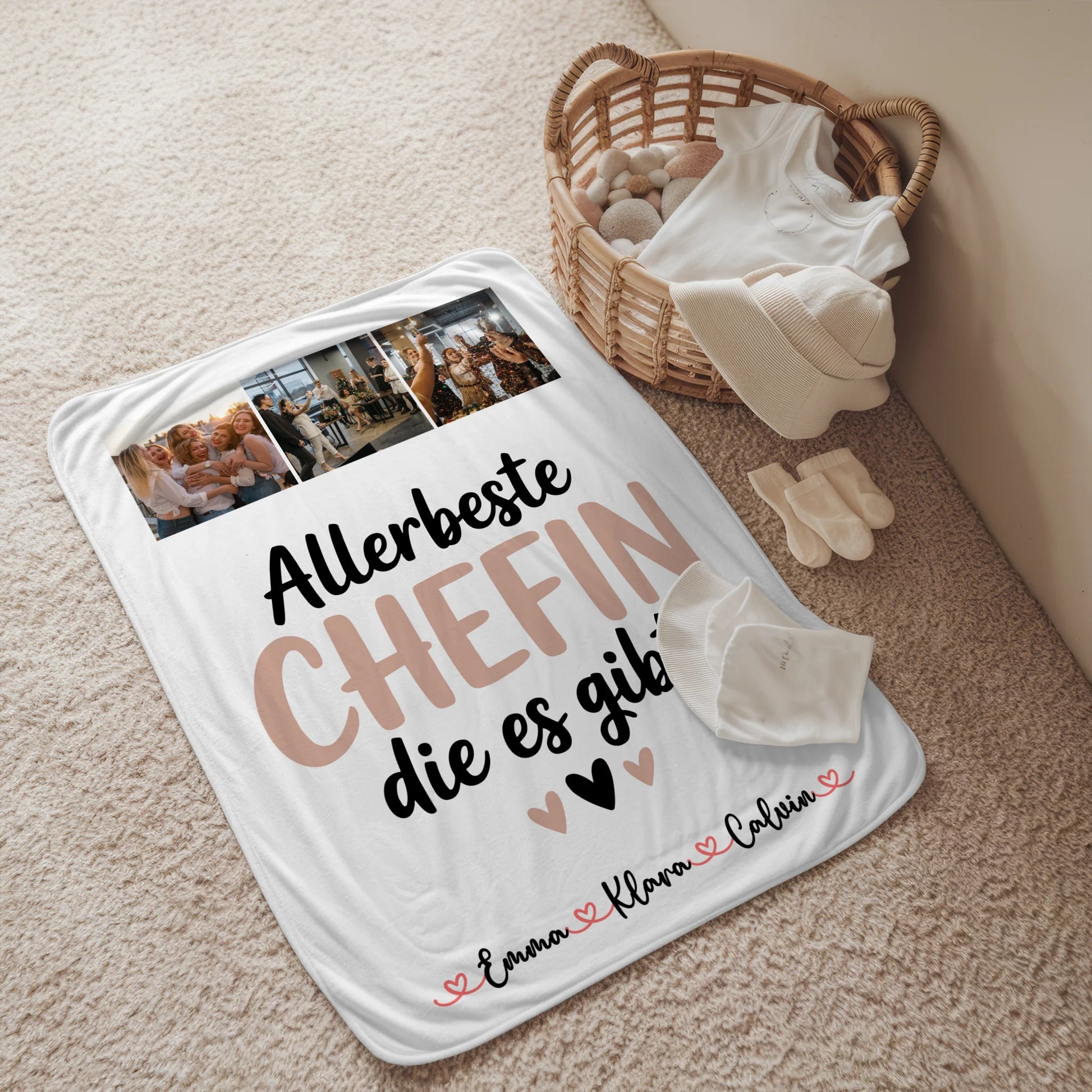 Personalisierte Namensdecke mit Fotocollage Chefin Allerbeste Chefin Die Es Gibt 2