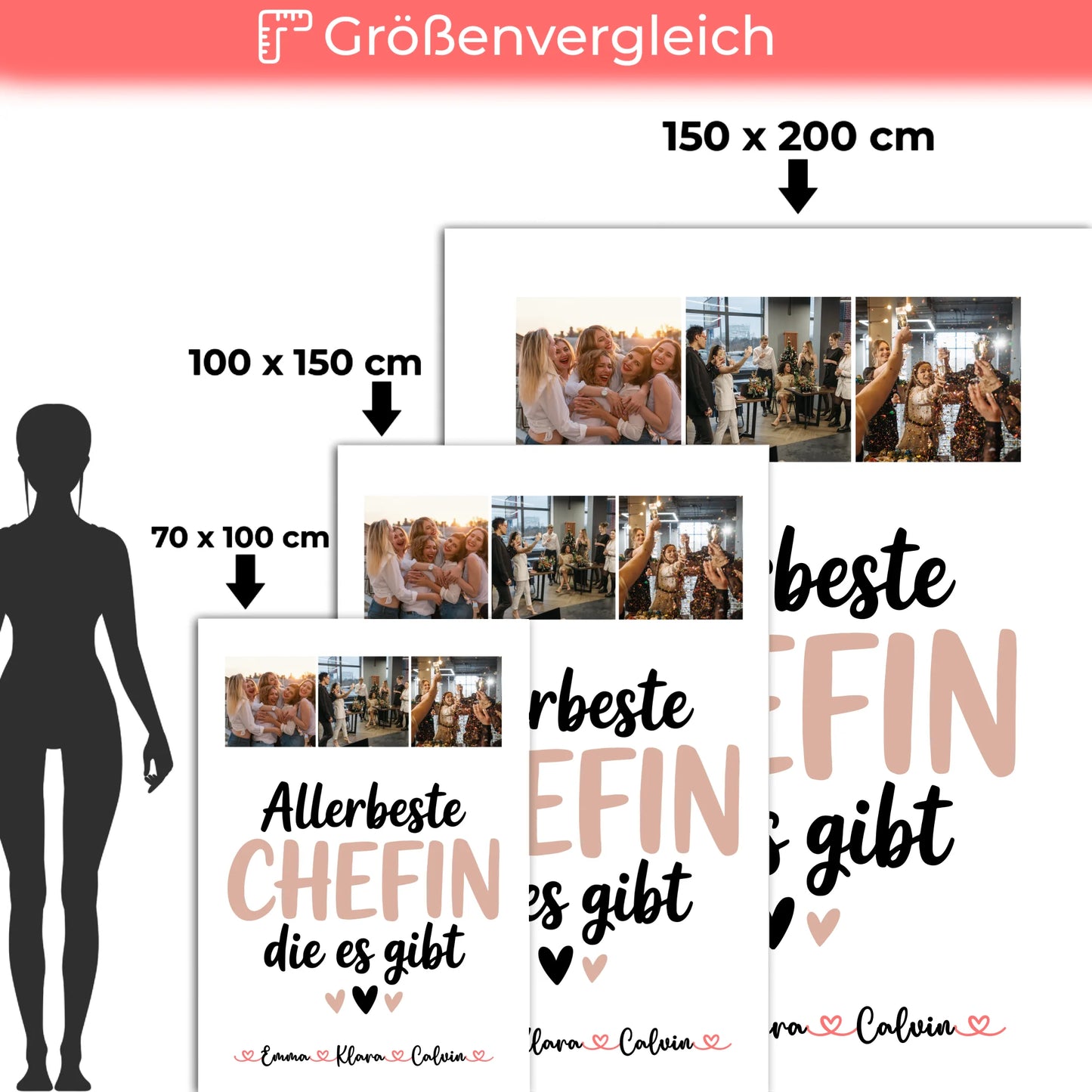 Personalisierte Namensdecke mit Fotocollage Chefin Allerbeste Chefin Die Es Gibt 5