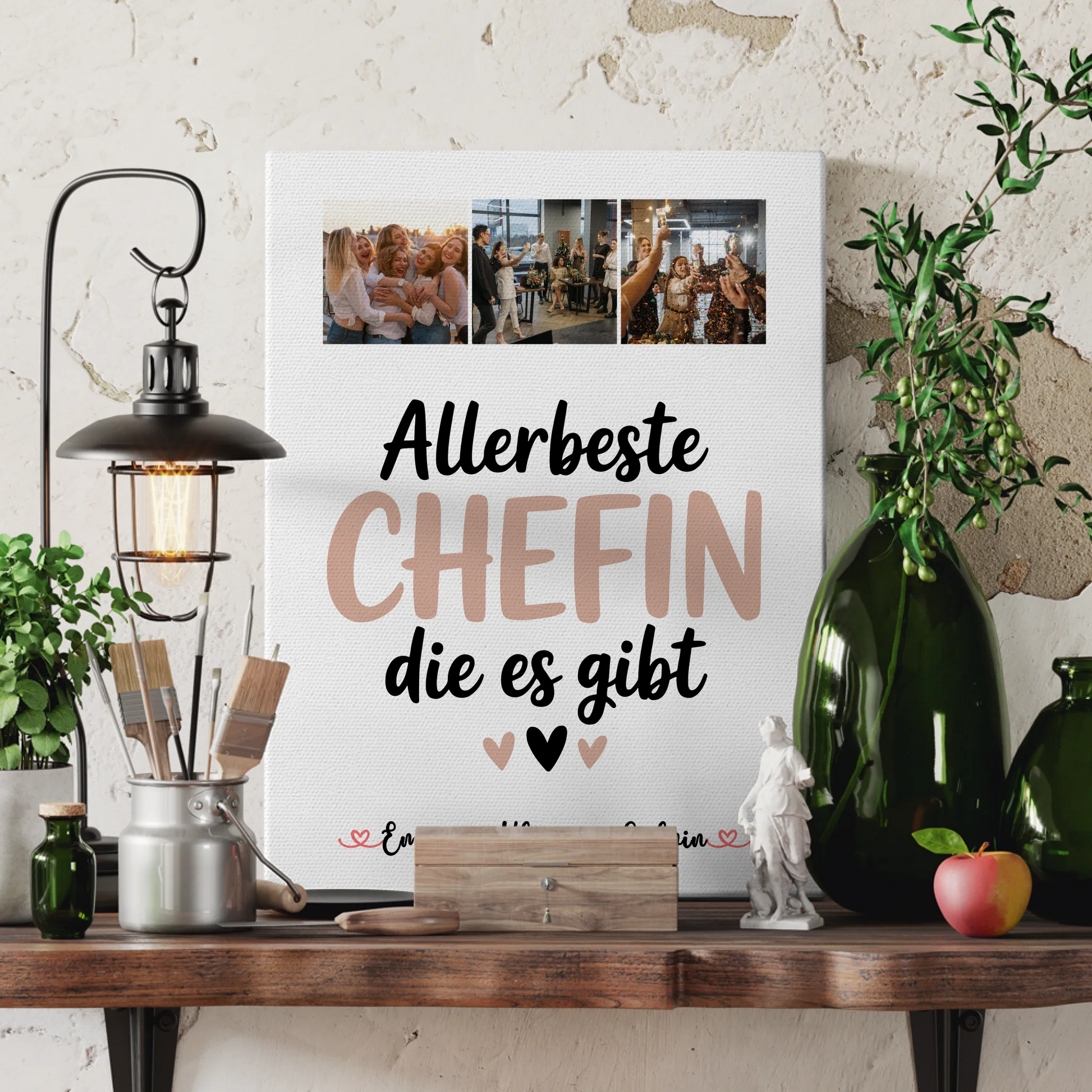 Personalisierte Leinwand Wandbild Fotocollage Chefin Allerbeste Chefin Die Es Gibt 3
