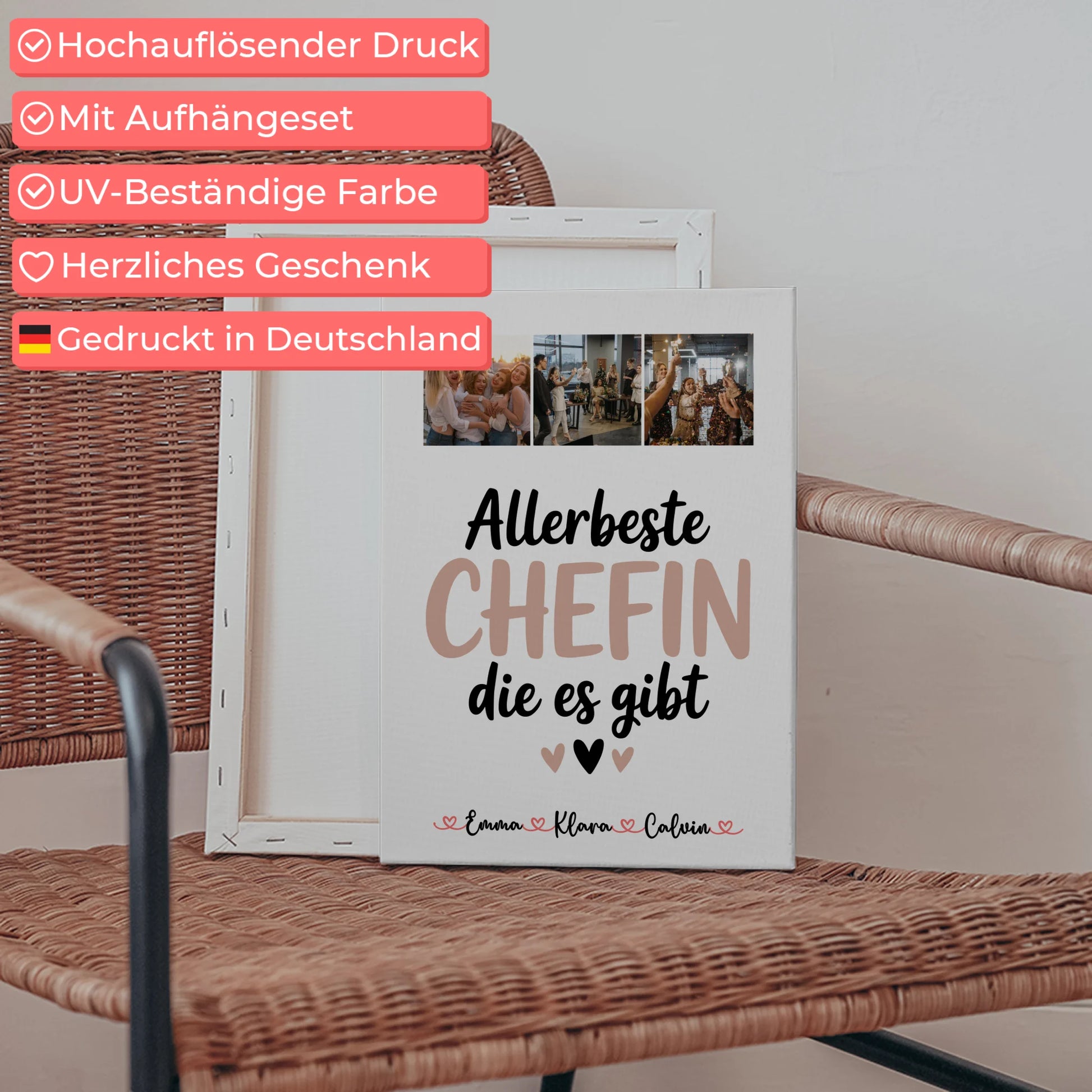 Personalisierte Leinwand Wandbild Fotocollage Chefin Allerbeste Chefin Die Es Gibt 5