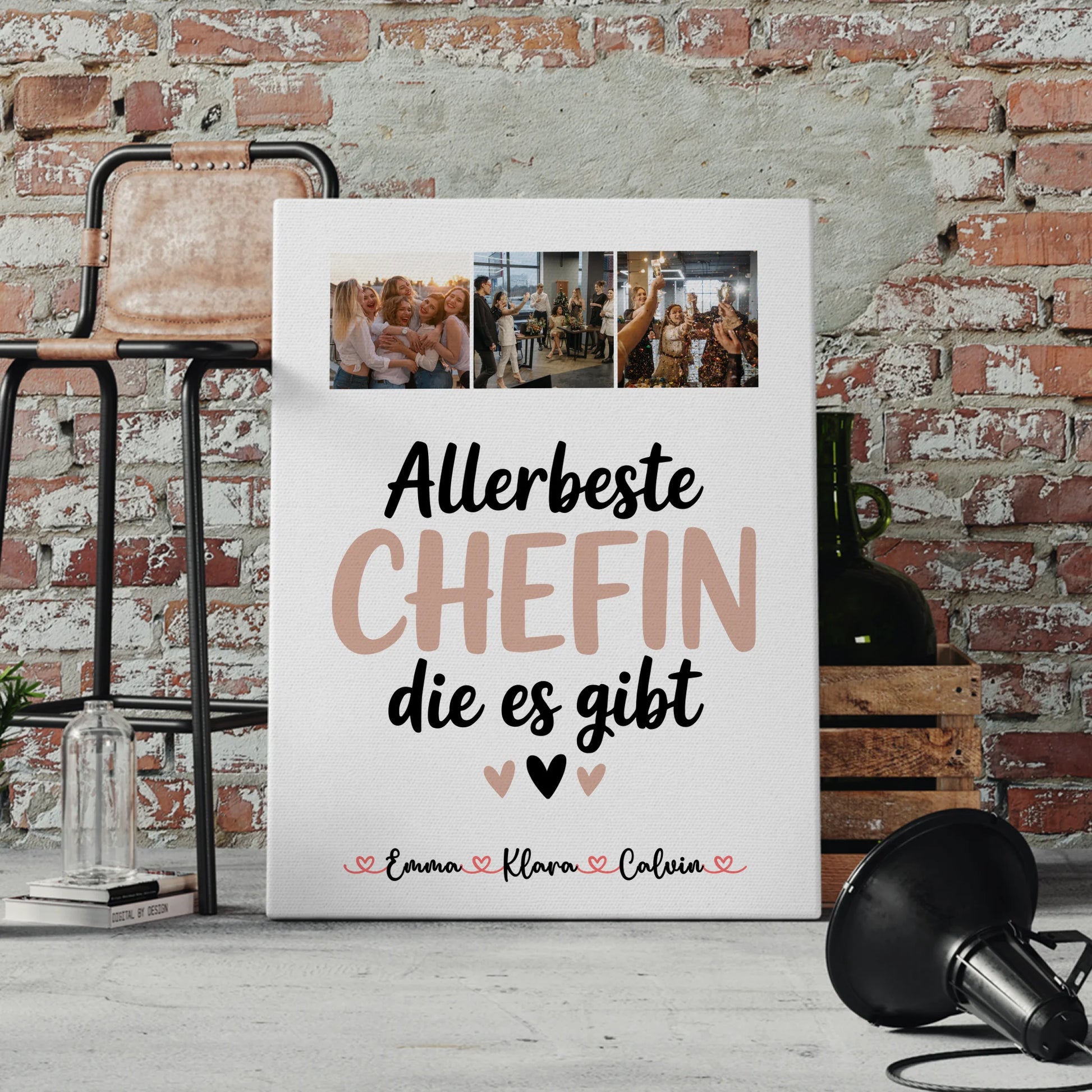 Personalisierte Leinwand Wandbild Fotocollage Chefin Allerbeste Chefin Die Es Gibt 4