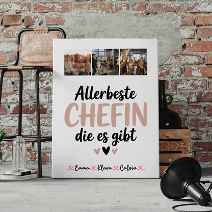 Personalisierte Leinwand Wandbild Fotocollage Chefin Allerbeste Chefin Die Es Gibt 4