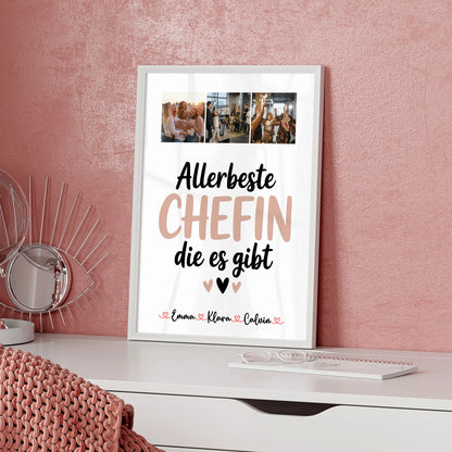Personalisierbares Poster Fotocollage Chefin Allerbeste Chefin Die Es Gibt