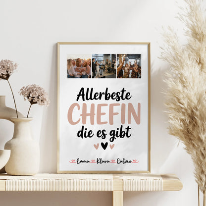Personalisierbares Poster Fotocollage Chefin Allerbeste Chefin Die Es Gibt